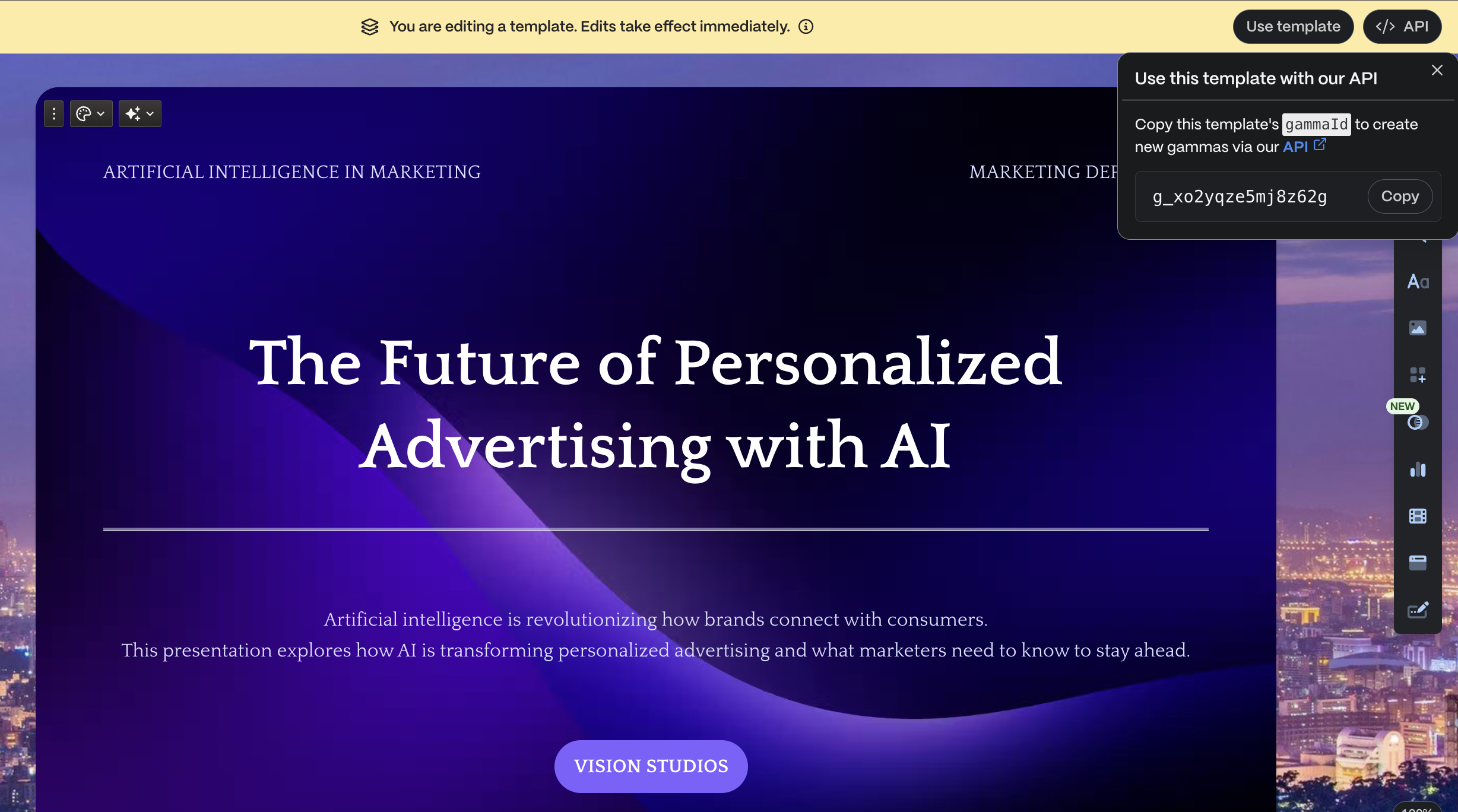 Template must have exactly one page